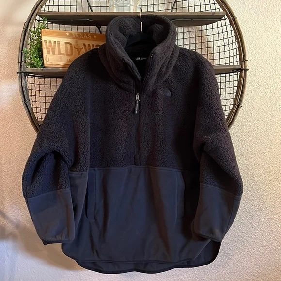 The North Face Tundra 200 Fleece Half Zip Pullover Size M Black - Picture 1 of 13